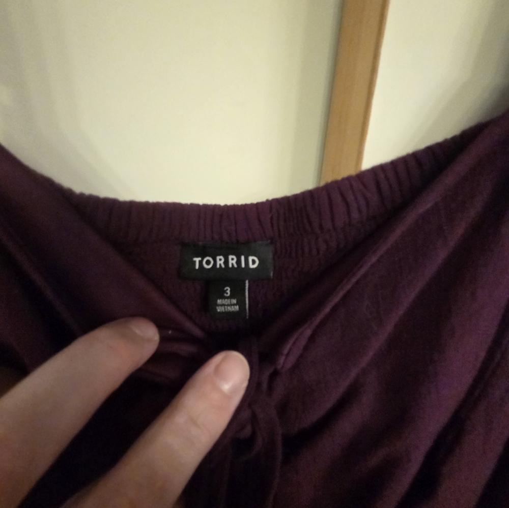 Torrid Plum Purple Maxi Dress Lace Up Chest - Picture 3 of 3